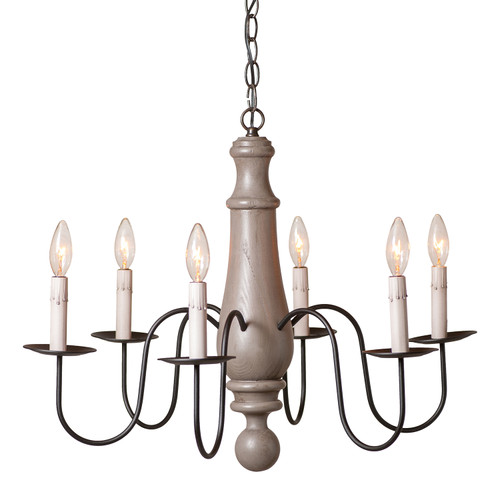 Irvin's Norfolk Large Wooden Chandelier In Rustic Chic Earl Grey Finish