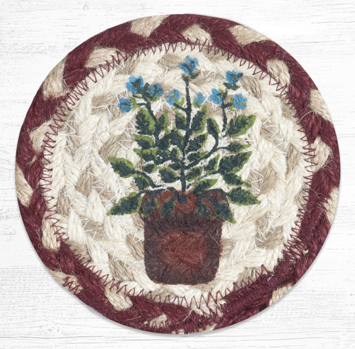 Braided Jute Coaster 5 Inch Round - Sage