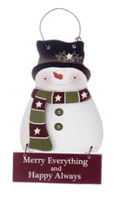 Wooden Snowman With Saying
