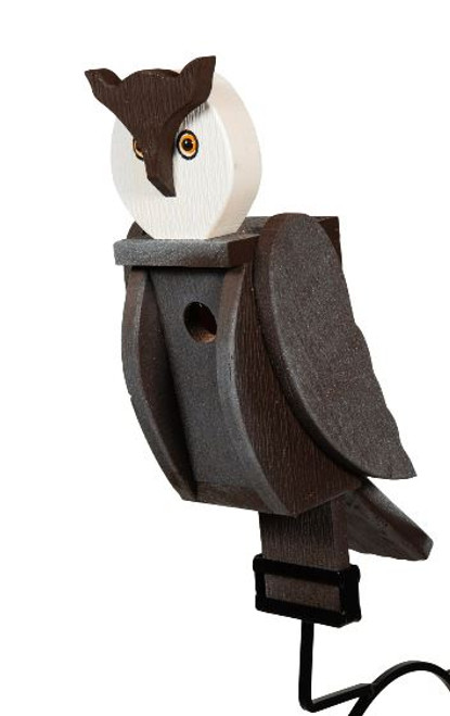 Amish handcrafted wooden birdhouse - owl