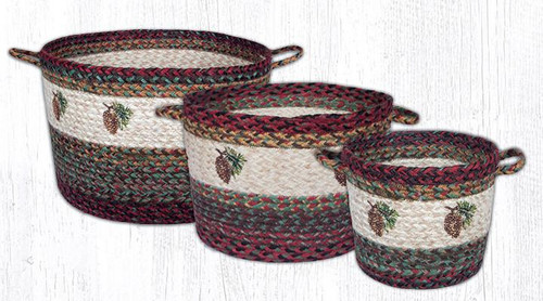 Earth Rugsâ„¢ Braided Jute Utility Basket: Pinecone