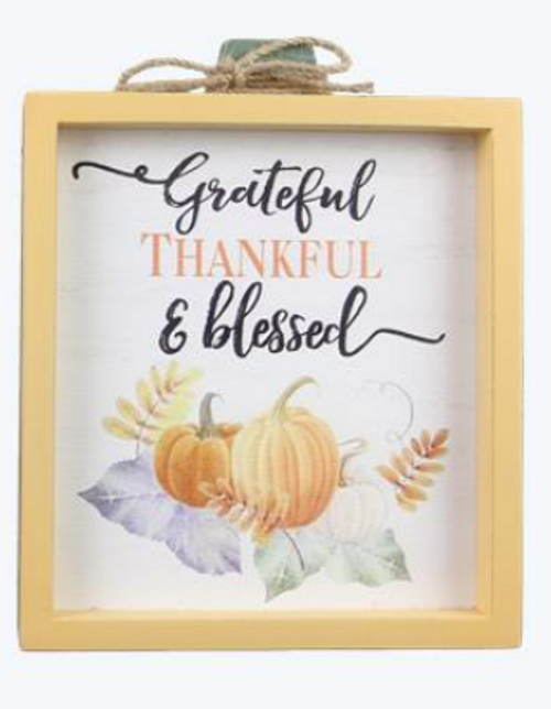 Grateful Thankful and Blessed Sign
