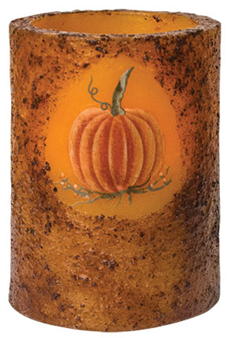 Burnt Mustard Pumpkin Timer Pillar
