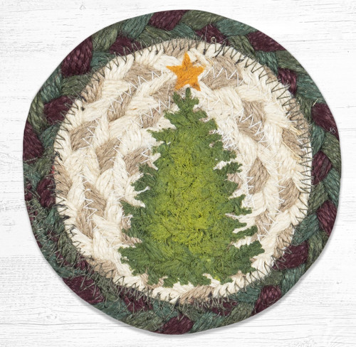 Christmas Joy Tree Braided Coaster