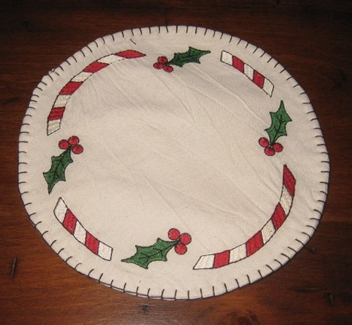 Candy Canes and Holly Table Mat