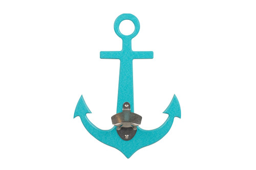 Sea Quest Collection poly bottle opener - anchor in aruba blue