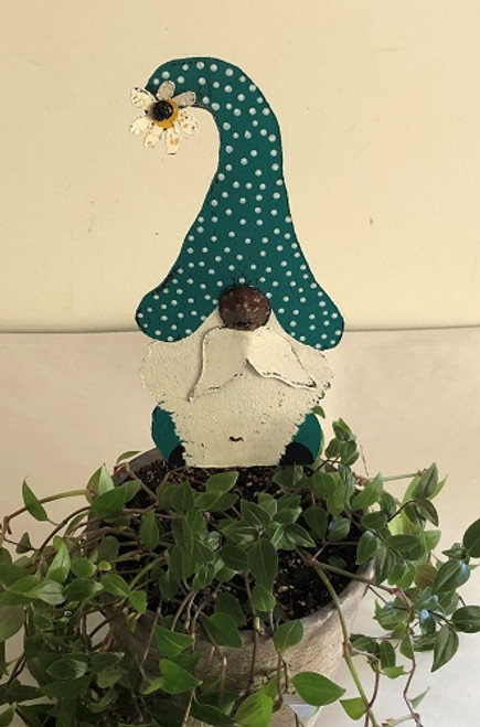 Painted Metal Garden Gnome Pick 