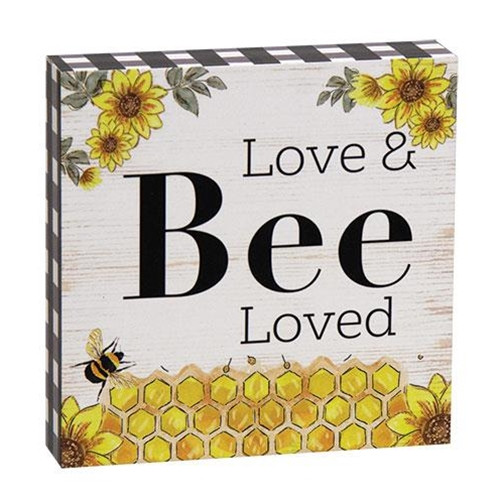 Love & Bee Loved Block Sign