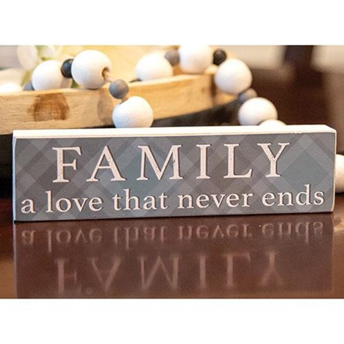 Family A Love That Never Ends Plaid Block