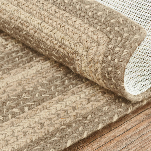 VHC Brands Cobblestone rectangle, jute,  braided rug, 60" x 96", close up view.