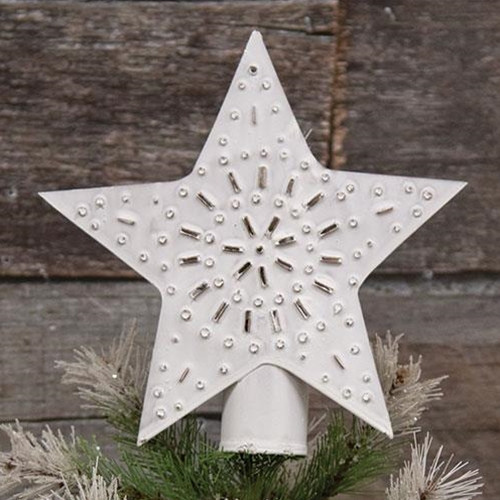 Whitewashed Star Tree Topper