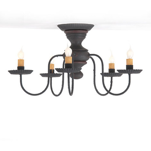 Irvin's Thorndale Ceiling Light In Hartford Black With Red Trim