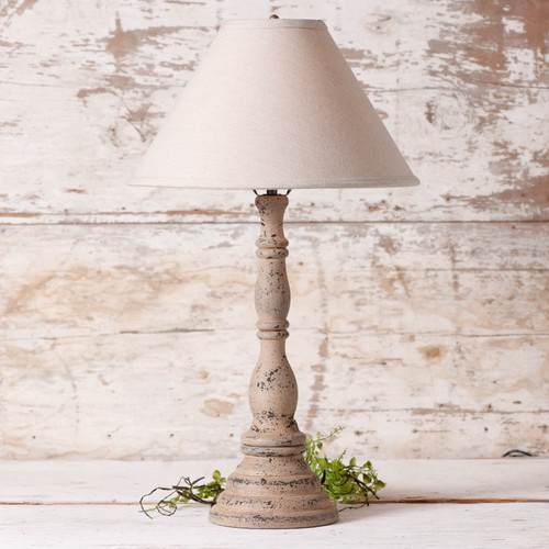Irvin's Davenport Lamp In Hartford Buttermilk, Shown With Optional 15" Ivory Linen Shade