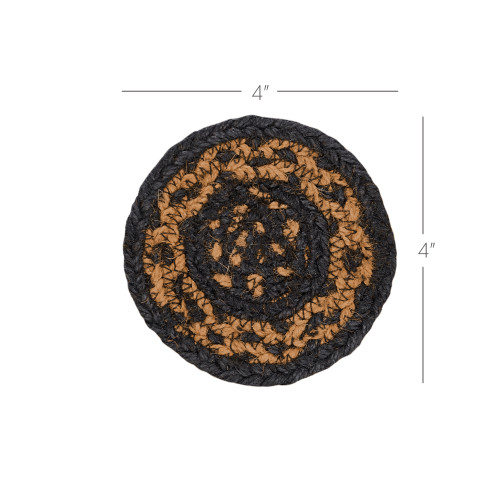 Black and Tan Jute Coaster