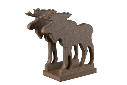 Sea Quest Rustic Collection indoor outdoor, poly napkin holder - moose in brown