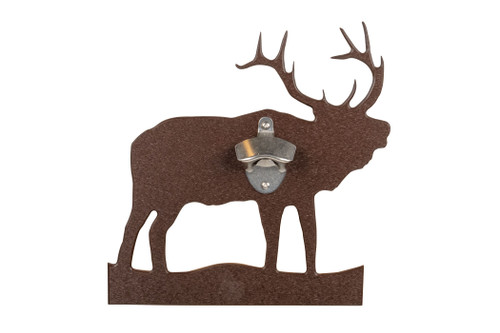 Sea Quest Rustic Collection Poly Bottle Opener - elk design in brown