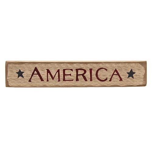 America with Blue Stars Primitive Wooden Sign