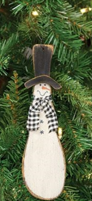 Skinny Hanging Snowman With Top Hat Ornament