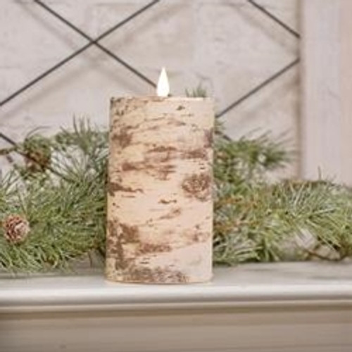 Candle - Birch Look LED Timer Votive