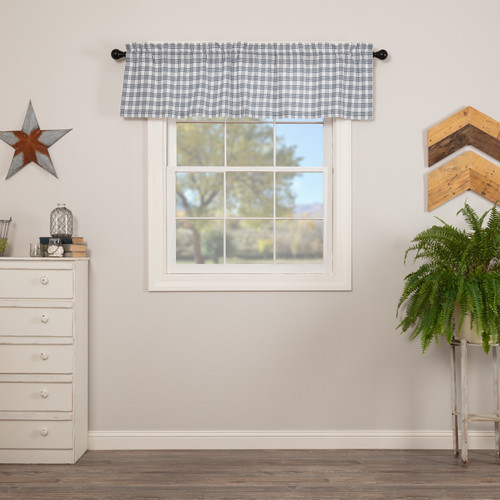 VHC Brands - Sawyer Mill Blue Plaid Valance 16x602 