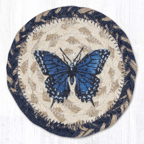 Blue Swallowtail Braided Coaster