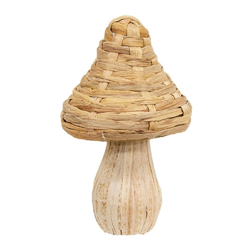 Woven Seagrass Mushroom 10.5"H