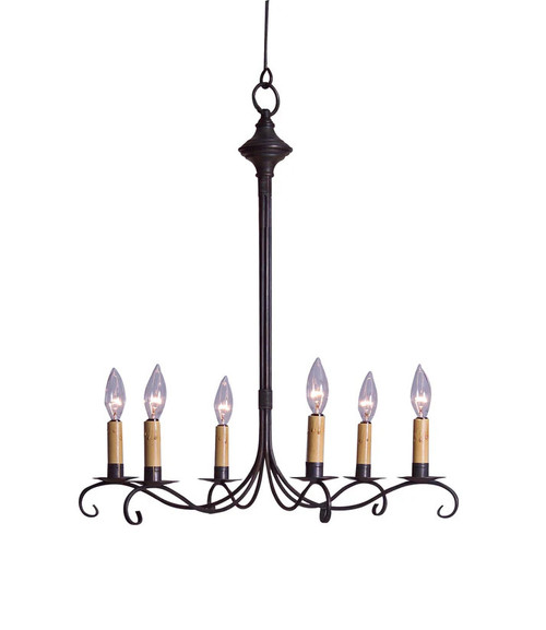 4 arm brass chandelier made in the USA by Northeast Lantern