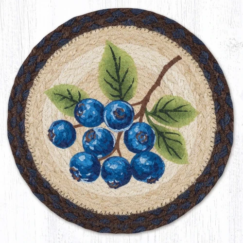 Blueberry Spray Star Trivet Braided Round Trivet - Earth Rugs