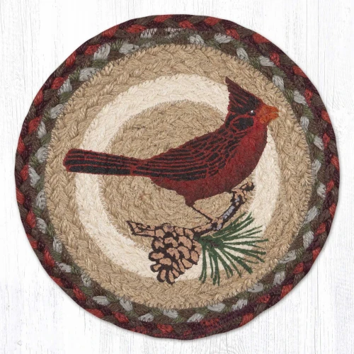 Cardinal Pinecone Trivet Braided Round Trivet - Earth Rugs