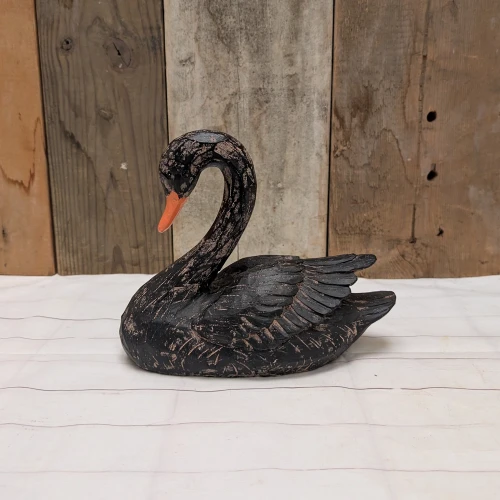 Black Resin Swan