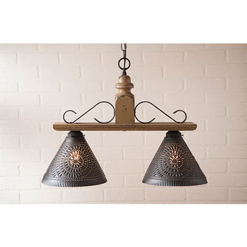 Irvin's Wellington Hanging Light - Medium - Finished In Americana Pearwood