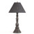 Irvin's Davenport Lamp In Americana Black, Shown With Optional 15" Chisel Design Shade Finished In Textured Black