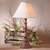 Irvin's Davenport Lamp In Americana Plantation Red, Shown With Optional 15" Linen Shade