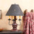 Irvin's Cedar Creek Lamp In Sturbridge Red, Shown With Optional Chisel Design Textured Black 15" Shade