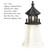 Amish Made Wood Outdoor Lighthouse - Cape Cod - Shown As: 2 Foot, Standard Electric Lighting, Roof/Top Color Black, Tower Color White, Optional Base Primary Color None, Optional Base Trim Color None, No Base/Tower Interior Lighting