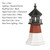 Amish Made Wood Garden Lighthouse - Barnegat - Shown As: 2 Foot, Standard Electric Lighting, Roof/Top Color Black, Upper Tower Color Cherrywood, Lower Tower Color White, Optional Base Primary Color None, Optional Base Trim Color None, No Base/Tower Interior Lighting