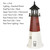 Amish Made Wood Garden Lighthouse - Barnegat - Shown As: 5 Foot, Standard Electric Lighting, Roof/Top Color Black, Upper Tower Color Cherrywood, Lower Tower Color White, Optional Base Primary Color None, Optional Base Trim Color None, No Base/Tower Interior Lighting