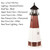 Amish Made Poly Outdoor Lighthouse - Barnegat - Shown As: 5 Foot With Base, Standard Electric Lighting, Roof/Top Color Black, Upper Tower Color Cherrywood, Lower Tower Color White, Optional Base Primary Color Cherrywood, Optional Base Trim Color White, No Base/Tower Interior Lighting
