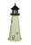 Amish Made Poly Outdoor Lighthouse - Split Rock - Shown As: 5 Foot, Standard Electric Lighting, Roof/Top Color: Black, Tower Color: Ivory, Optional Base Primary Color None, Optional Base Trim Color None, No Base/Tower Interior Lighting