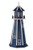 Amish Made Poly Garden Lighthouse - Standard - Shown As: 4 Foot, Standard Electrical Lighting, Roof & Tower Primary Color: Patriot Blue, Tower Accent/Trim Color White. Optional Base Primary Color None, Optional Base Trim Color None, No Base/Tower Interior Lighting