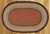 Earth Rugs™ oval braided jute rug in pictured in: Burgundy/Mustard - C-19