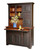 Amish Handcrafted Large Hoosier Hutch by Vintage Creations By Sam - Finished In Antique 2-Tone Black With Heritage Stain