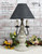 Katie's Handcrafted Lighting 4 Arm Large Liberty Lamp Pictured In Early American Finish: Base Coat Color = Parchment, Top Coat Color = Cobblestone, Trim Color = None, Shade = 16" Star Shade In Aged Black