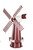 Amish Crafted Poly Windmill, Finished In Primary Color: Cherrywood, Accent/Trim Color: White