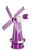 Amish Crafted Poly Windmill Medium Finished In Primary Color: Purple, Accent/Trim Color: White