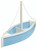 Amish Handcrafted Sailboat Planter - Poly Outdoor Nautical Flower Box In Primary Color: Powder Blue, Accent Color: White