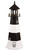 Amish Made Poly Outdoor Lighthouse - Fire Island - Shown As: 5 Foot, Standard Electric Lighting, Roof/Top Color Black, Upper Tower Color Black, Lower Tower Color White, Optional Base Primary Color None, Optional Base Trim Color None, No Base/Tower Interior Lighting