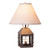 Irvin's Colonial Lantern Lamp With Ivory Linen Shade