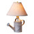 Irvin's Tinware Watering Can Lamp With Ivory Linen Shade