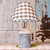 Irvin's Tinware Paul Revere Lamp With Gray Check Shade